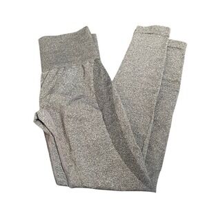 NVGTN Womens Gray Marl Seamless High Waisted Workout Leggings Size S Gray